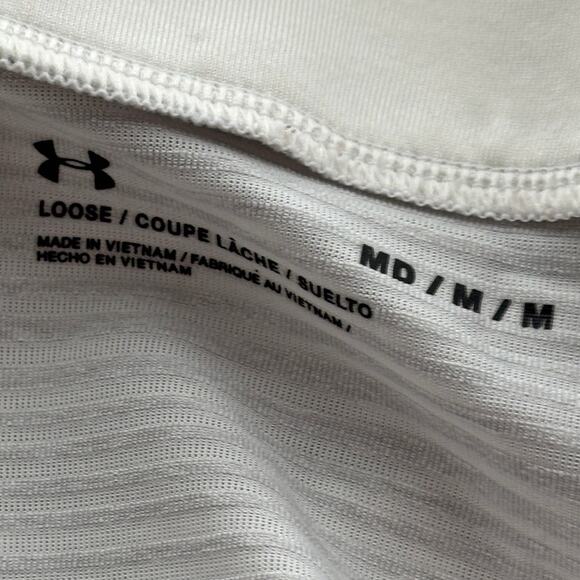 Under Armour White Striped Zinger Cross Over Cowl Neck Pullover - Picture 10 of 10